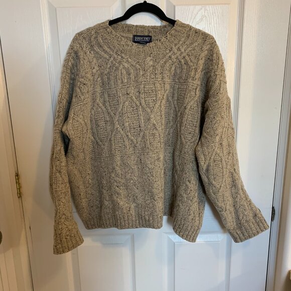 Land's End Vintage Wool Cable Knit Sweater - Size L - Picture 6 of 7